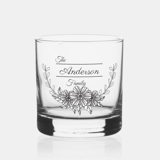 Gepersonaliseerde familie-Logo Whisky Glas (Voorkant)