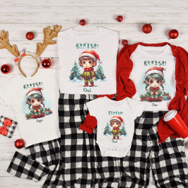 Gepersonaliseerde Familie Matching Kerst Elf T-shirt