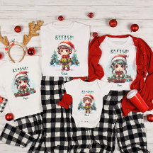 Gepersonaliseerde Familie Matching Kerst Elf
