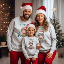 Gepersonaliseerde Familie Matching Kerst Elf