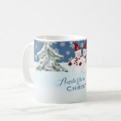 Gepersonaliseerde familie: Mok kerstmis Snowman (Voorkant links)