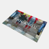 Gepersonaliseerde familie monogram foto overlay deurmat (Schuin)