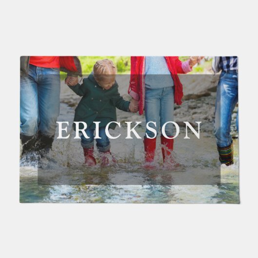 Gepersonaliseerde familie monogram foto overlay deurmat (Voorkant)