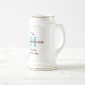 Gepersonaliseerde familie - naam en Initiaal - Bierpul (Voorkant rechts)