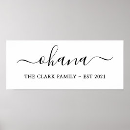 gepersonaliseerde familie ohana modern minimalisti poster