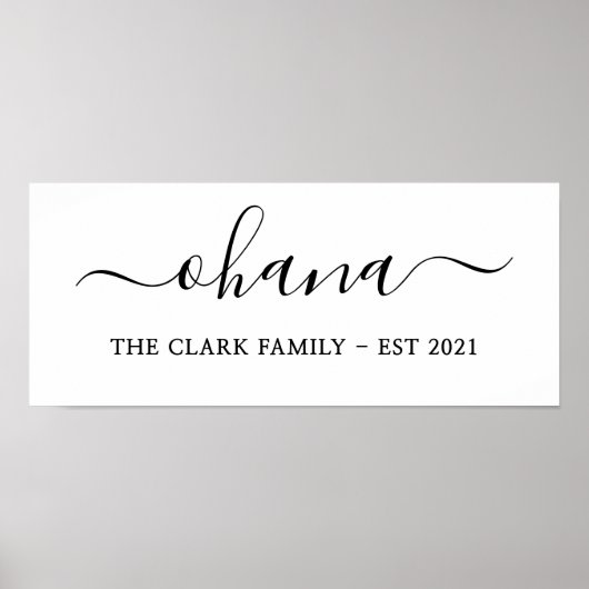 gepersonaliseerde familie ohana modern minimalisti poster (Voorkant)