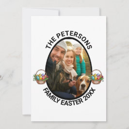 Gepersonaliseerde Familie Paasei Fotomand Feestdagenkaart