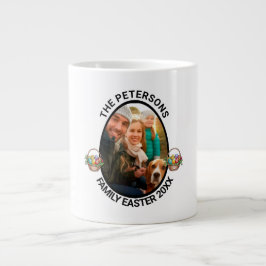 Gepersonaliseerde Familie Paasei Fotomand Grote Koffiekop