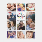 Gepersonaliseerde familie Papa Foto Collage Fleece Deken (Voorkant)