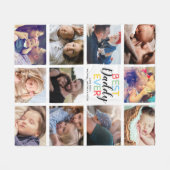 Gepersonaliseerde familie Papa Foto Collage Fleece Deken (Voorkant (Horizontaal))