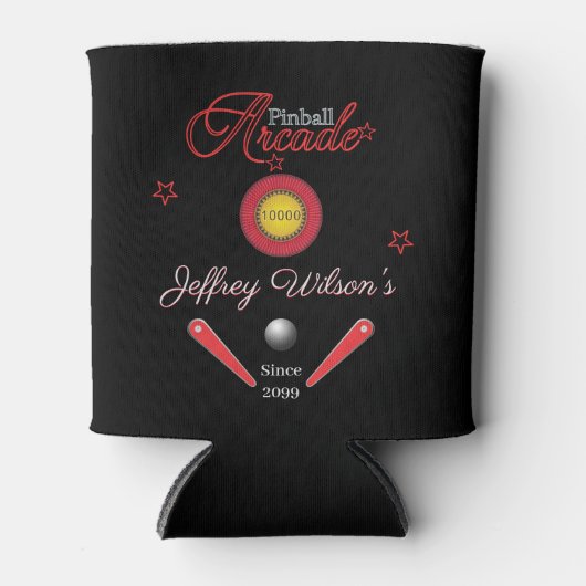 Gepersonaliseerde familie / persoon Pinball Blikjeskoeler (Voorkant)