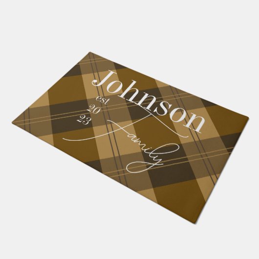 Gepersonaliseerde familie Plaid Deurmat (Schuin)