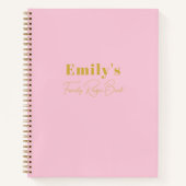 Gepersonaliseerde familie Recipe Book Blush Pink M Notitieboek (Voorkant)