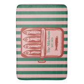 Gepersonaliseerde familie Retro Sardine Tin Stripe Badmat (Voorkant Verticaal)