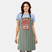 Gepersonaliseerde familie Retro Sardine Tin Stripe Schort (Gedragen)