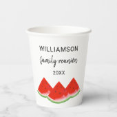Gepersonaliseerde Familie Reunion Red Watermelon Papieren Bekers (Achterkant)