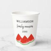 Gepersonaliseerde Familie Reunion Red Watermelon Papieren Bekers (Voorkant)