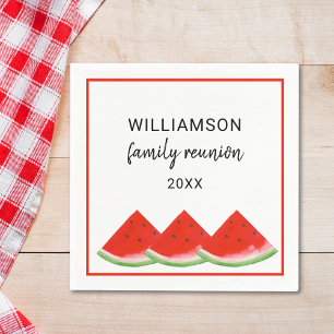 Gepersonaliseerde Familie Reunion Red Watermelon Servet