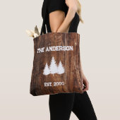 Gepersonaliseerde familie rustieke houten Natuur C Tote Bag (Dichtbij)
