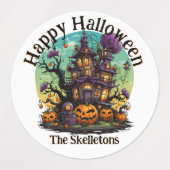 Gepersonaliseerde familie Sticker - Haunted House (Design 1)