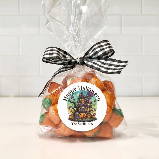 Gepersonaliseerde familie Sticker - Haunted House