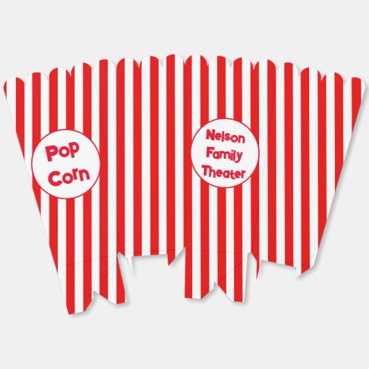 Gepersonaliseerde familie theater popcorn bedankdoosjes (Ongevouwen)