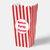 Gepersonaliseerde familie theater popcorn bedankdoosjes (Voorkant)