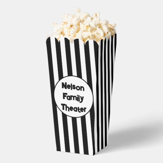 Gepersonaliseerde familie theater popcorn bedankdoosjes (Popped)