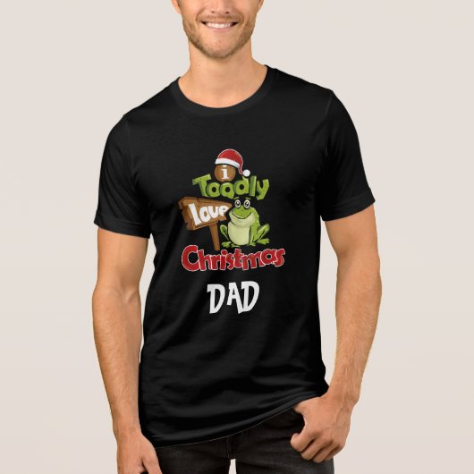 Gepersonaliseerde familie Toadly Love KerstDad Tri-Blend Shirt (Voorkant)