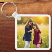 Gepersonaliseerde Familie Twee Foto Dubbelzijdig Sleutelhanger (Voorkant)