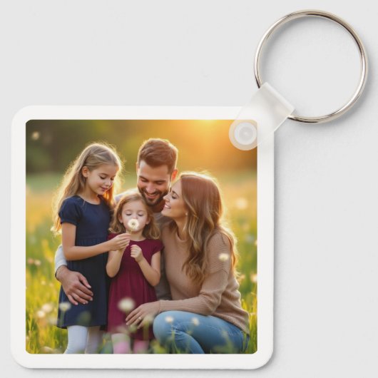 Gepersonaliseerde Familie Twee Foto Dubbelzijdig Sleutelhanger (Achterkant)