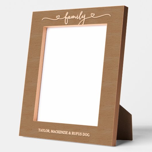 Gepersonaliseerde familie typografie met liefde ha gegraveerde lijstjes (Links)