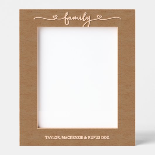 Gepersonaliseerde familie typografie met liefde ha gegraveerde lijstjes (Voorkant)