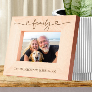 Gepersonaliseerde familie typografie met liefde ha gegraveerde lijstjes