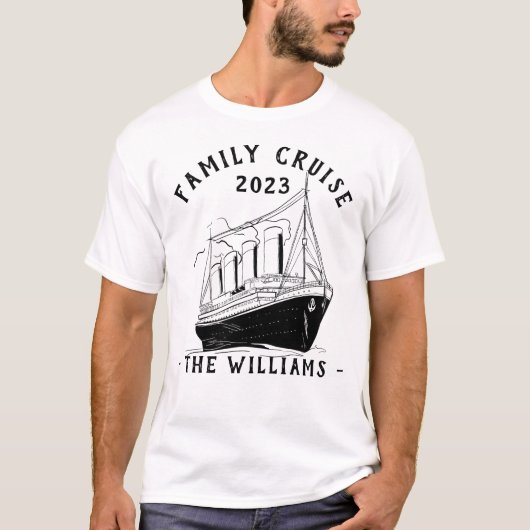 Gepersonaliseerde familie vakantie cruise schip re t-shirt (Voorkant)