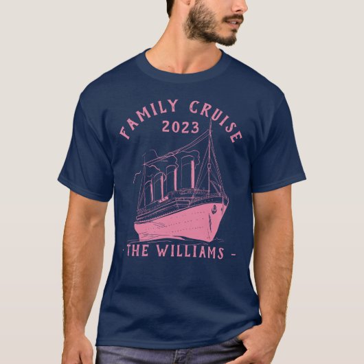 Gepersonaliseerde familie vakantie cruise schip re t-shirt (Voorkant)
