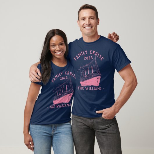 Gepersonaliseerde familie vakantie cruise schip re t-shirt (Unisex)