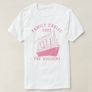 Gepersonaliseerde familie vakantie cruise schip re t-shirt