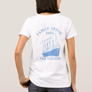 Gepersonaliseerde familie vakantie cruise schip re t-shirt