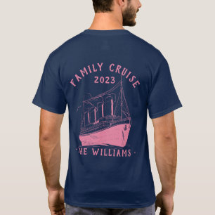 Gepersonaliseerde familie vakantie cruise schip re t-shirt