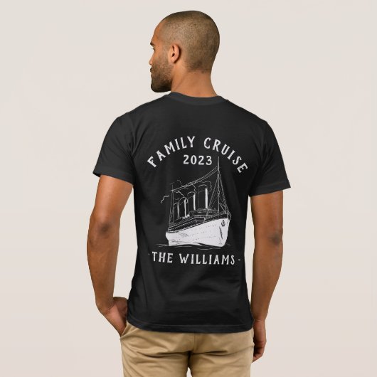 Gepersonaliseerde familie vakantie cruise schip re t-shirt (Achterkant volledig)