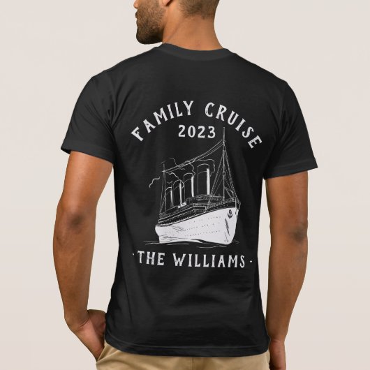 Gepersonaliseerde familie vakantie cruise schip re t-shirt (Achterkant)