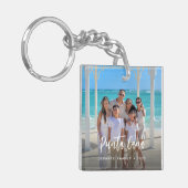 Gepersonaliseerde Familie Vakantie fotobestemming Sleutelhanger (Voorkant Links)