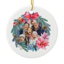 Gepersonaliseerde familie vakantie krans Ornament