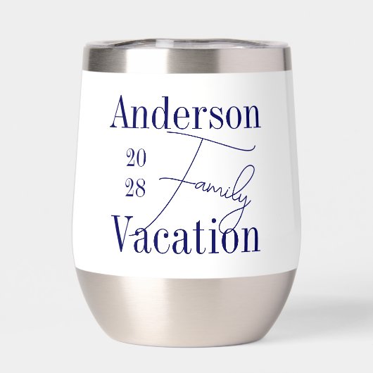 Gepersonaliseerde Familie Vakantie Marine en Wit (Achterkant)
