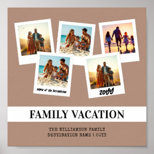 Gepersonaliseerde Familie Vakantie Moderne Snapsho Poster