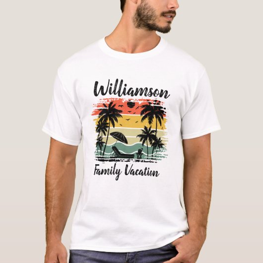 Gepersonaliseerde familie vakantie T-Shirt (Voorkant)