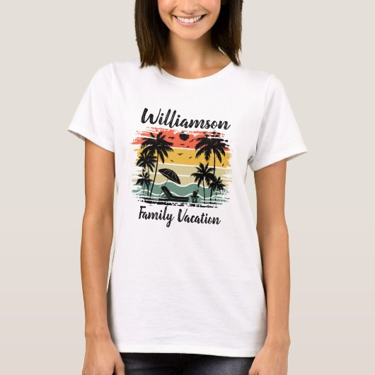 Gepersonaliseerde familie vakantie T-Shirt (Voorkant)