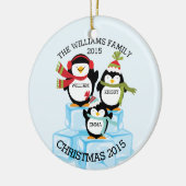 Gepersonaliseerde familie van 3 pinguïns Kerstmis Keramisch Ornament (Links)