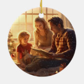 Gepersonaliseerde familie van drie rendieren Kerst Keramisch Ornament (Achterkant)